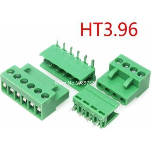 5sets/ LOT Terminal Plug Type HT3.96 3.96mm Pitch Connector PCB Screw Terminal Block Straight Needle Bent Needle 2/3/4/5/6/7/8P