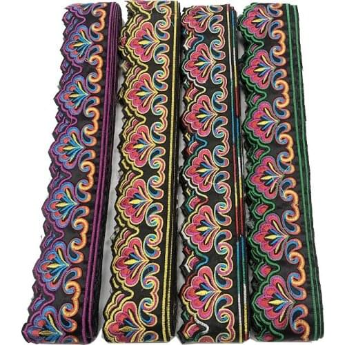 5 Yard 5cm Flower Lace Trim Ribbon Fabric Embroidered Applique Sewing Craft for Wedding Dress Clothes