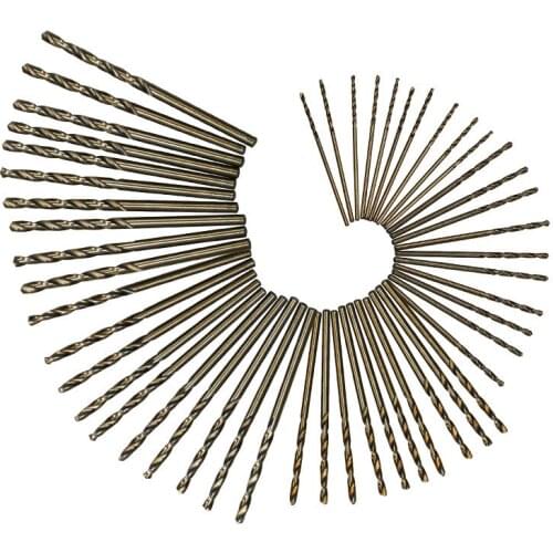 50Pcs Metric 1 - 3mm M35 Cobalt Steel Extremely Heat Resistant Twist Drill Bits Set for Stainless Steel and Hard Metals