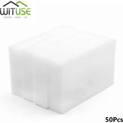 50PCS Magic Melamine Sponge Cleaner White Eraser Kitchen Office Bathroom Clean Accessory Dish Cleaning Foam 100*60*20mm