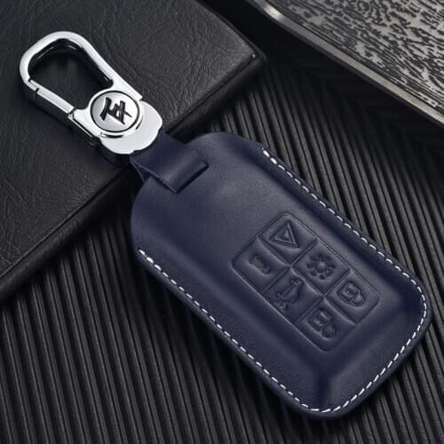 Keyless Start Smart Remote Control Key Fob Cover for Volvo 2015 2016 2017 S60 V40 S80 Protective Genuine Leather Key Case