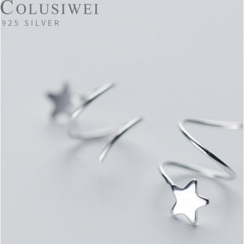Colusiwei Fashion Star Silver Drop Earrings 925 Sterling Silver New Simple Design 925 Sterling Silver Jewelry Gifts for Girl