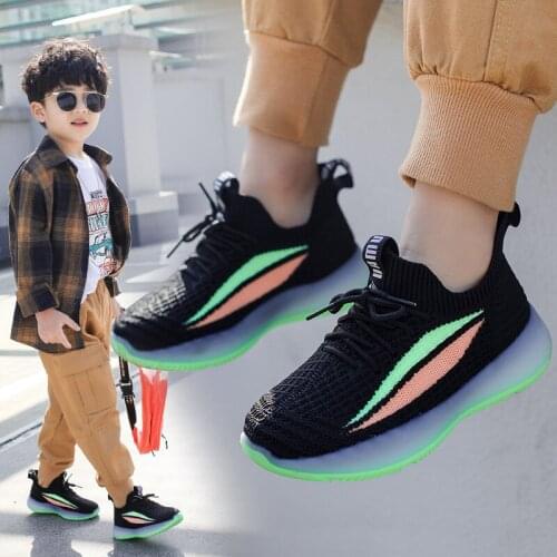 Children spring and autumn 2021 new childrens shoes sneakers boys casual coconut shoes fly netting shoes