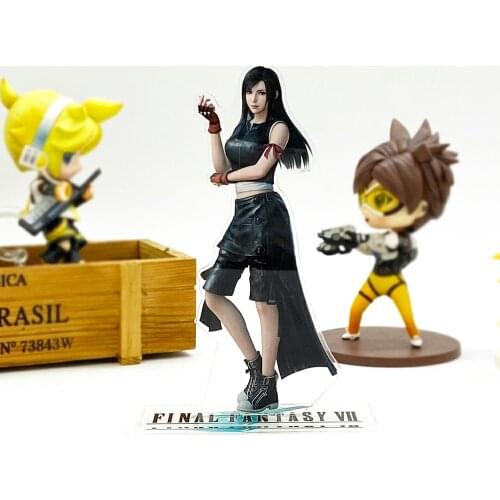 Fantasy FF7 VII 7 Tifa Lockhart acrylic stand figure model double-side plate holder cake topper anime cool