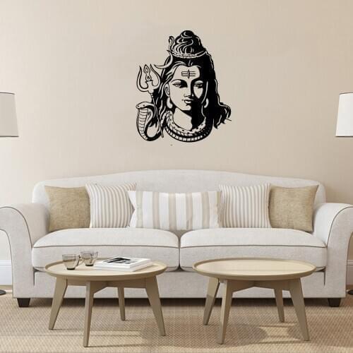 God Shiva India Hindu Religion Wall Sticker Indian Hinduism Decal Home Decor Wall Decal Wallpaper Vinyl Sticker Murals PH798