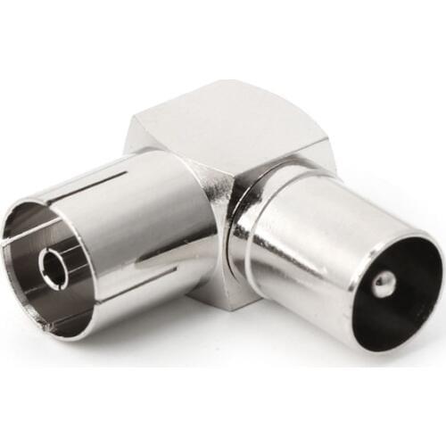 90 degree TV Aerial Cable Adapter RF Coaxial F Female to TV Male Plug to Female Socket