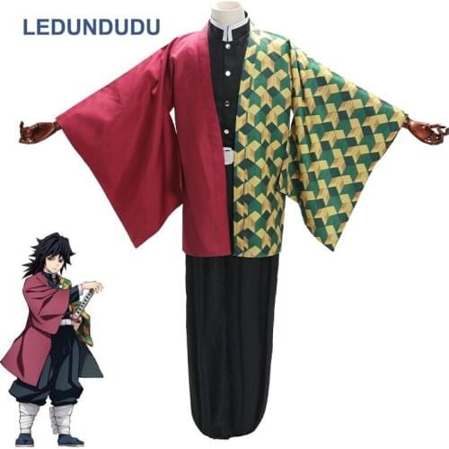 Demon Slayer Kimetsu no Yaiba Cosplay Costumes Tomioka Giyuu Men Uniforms Party Suit for Halloween and Cos Capes