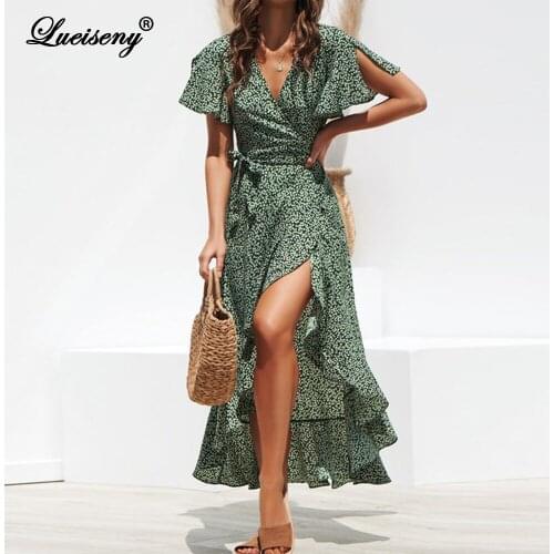 Летние платья с запахом LUEISENY China At AliExpress