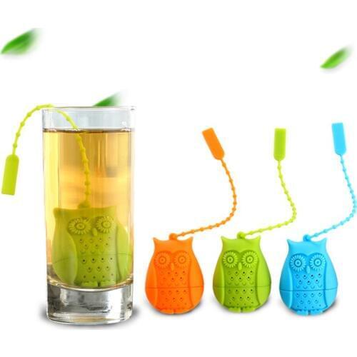 Cute Owl Tea Strainer Food Grade Silicone loose-leaf Tea Infuser Filter Diffuser Fun Cartoon Tea Accessories