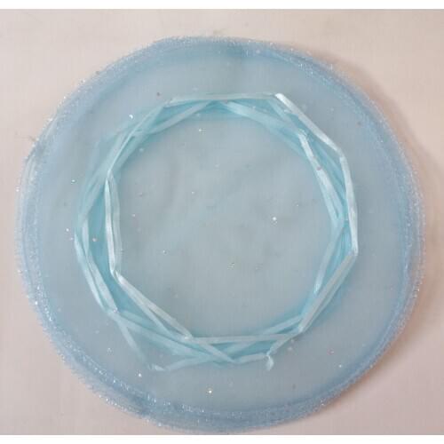Sky Blue Organza Gifts Bags Drawstring Round Candy Bag Wedding Gift Bags For Jewelry/party/woman Pouch Packaging Display Storage