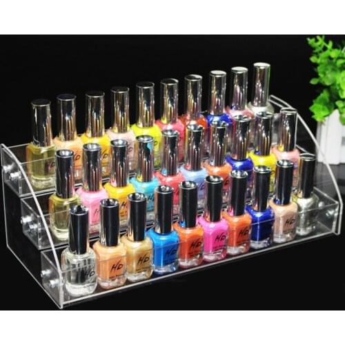 New Multifunction Clear Acrylic Nail Polish Rack Household Makeup Tool Holder Cosmetic Organizer Nail Polish Storage Shelf