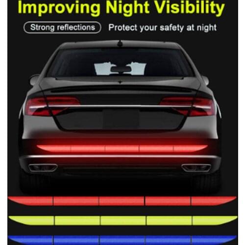 5pcs/set Car Reflectante Reflector Sticker 91*4 Car Trunk Exterior Auto Accessories Reflective Tape Reflex Exterior Warning