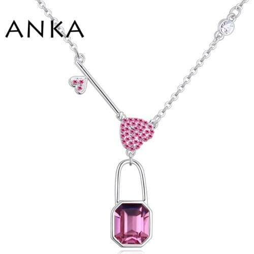 ANKA Key Heart Crystal Mother Chokers Necklaces For Great Woman Ladies Costume Jewelery Crystals from Austria #130336