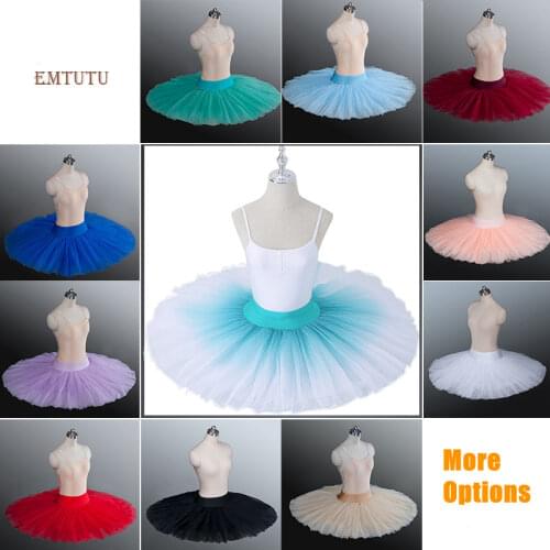 Firm tulle professional half ballet tutu professional ballet tutus pancake practice rehearsal platter ballet half tutu skirt