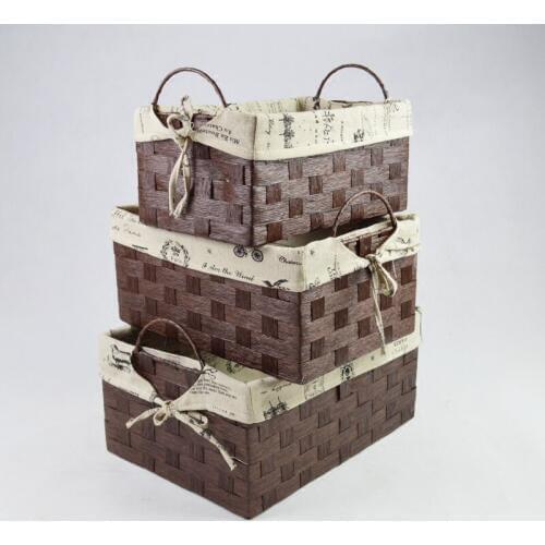 Simple Rattan Storage Box Handmade Grass Shelf Basket Pastoral Creative Trumpet Desktop Underwear Debris Snack Box