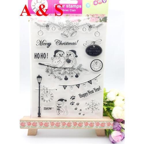 Happy new year winter Clear Transparent Stamp DIY Scrapbook Card Making Christmas Decoration outing excursion