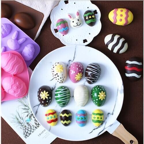 Easter Egg Shaped Silicone Bakeware Mold Trays Cooking Cooking Supplies for Chocolate Candies Ice