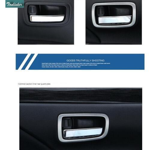 Tonlinker 4 Pcs DIY Car Styling Stainless Steel Inner Handle Light Box Cover Case stickers for Mitsubishi Outlander 2013-16