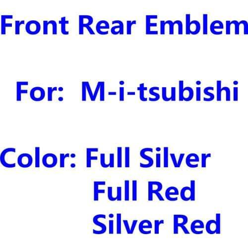 ABS Silver Red Hood Front Bonnet Grill Rear Trunk Tail Bumper Boot Mark Car Accessories Emblem Logo Badge Sticker For Mitsubishi