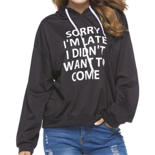 2019 Women Autumn Sweatshirt 5 color Women Long Sleeve Solid Hooded Pullover Tops Blouse Letter Print Hoodies Women