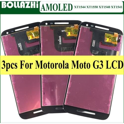 3 Piece/lot For Motorola Moto G (3rd gen) LCD Display For Motorcycle G3 Touch Screen Display Replacement Digitizer Assembly 5.0"