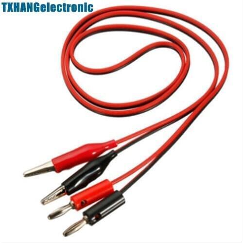 2 Sets Alligator Test Lead Clip To Banana Plug Probe Cable 1M diy electronics