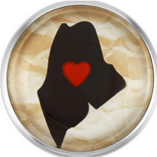 20Pcs/lot Maine State Snap Buttons Glass Ginger Snap Charms Fit 18mm Snap DIY Bracelets&bangles Necklace Jewelry