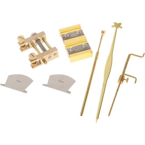 7Pack Professional Sound Post Gauge Measurer Retriever Clip Set w/ Violin Peg Shaver Violin Making Repair Install Luthier Tool
