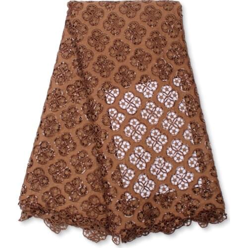 African Cord Lace Fabric High Quality Water Soluble Nigerian Guipure Cord Lace With Lots Of Sequins For Wedding 4273B