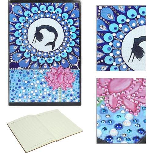 DIY Flower Special Shaped Diamond Painting 60 Pages A5 Notebook Diary Book Embroidery Kits Diamond Mosaic Rhinestone Painting