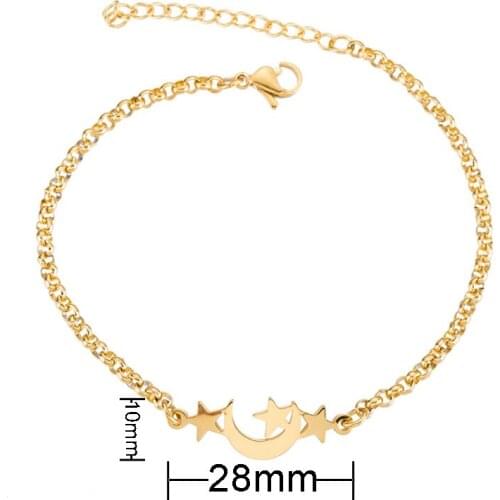 New star and moon ladies bracelet stainless steel fashion wild star moon hand hand jewelry female creative holiday commemoration