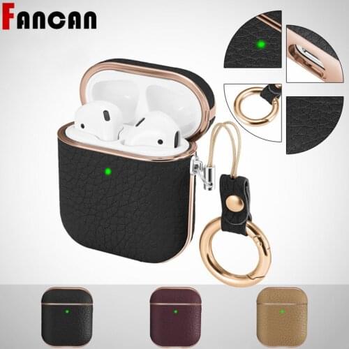 Case For Apple Airpods 2 1 Luxury Cute Business Air Pods Earphone Accessories Leather Protector Cover for AirPods 2 1 Cases