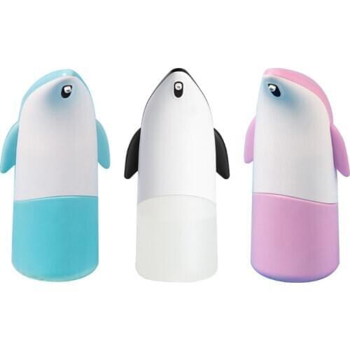 Cute Penguin Pattern Soap Dispenser Touchless Automatic Foaming Device Infrared Motion Sensor for Home Kitchen Bathroom School