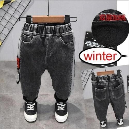 2-6Years Boys Jeans Kids Trousers Fashion Children Boys Jeans Kids Fashion Denim Pants winter Baby Casual Pants Infant