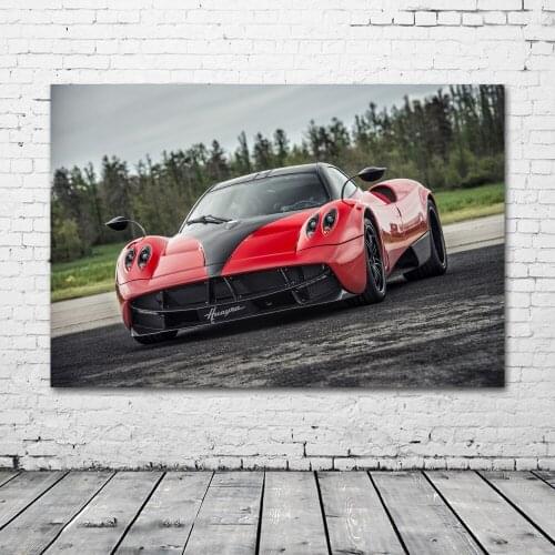 Pagani Huayra Red Car Sport Car Supercar Picture Wall Decor Art Posters Canvas Paintings Fabric Prints Room Decoration