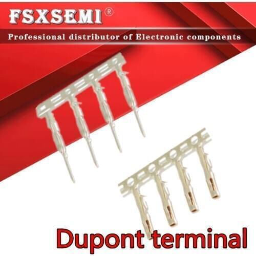 100pcs Dupont terminal 2.54mm For Half Gold Plated Dupont Connector Need Tinniness Copper Metal Terminal Female Or Male Pin