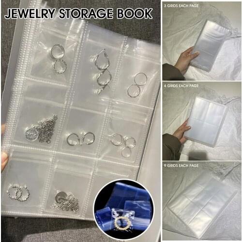 Jewelry Storage Book 84/160/288 Earrings Organizer with 6*8cm Clear Resealable Bags Jewelry Anti Oxidation Organizer Book