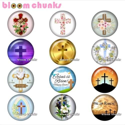 Cross funeral Round photo glass cabochon demo flat back Making findings 12mm/18mm/20mm/25mmB4601