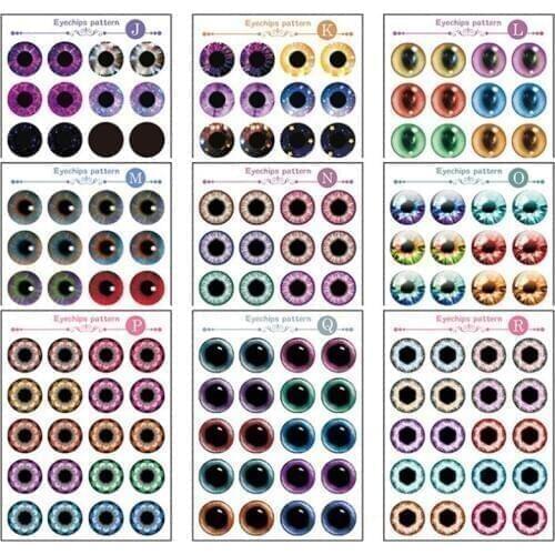 Blyth Doll Eyes Chips Pattern (paper) for 1/6 ICY and Blyth Dolls Glass Transparent Eye Chips DIY Accessories