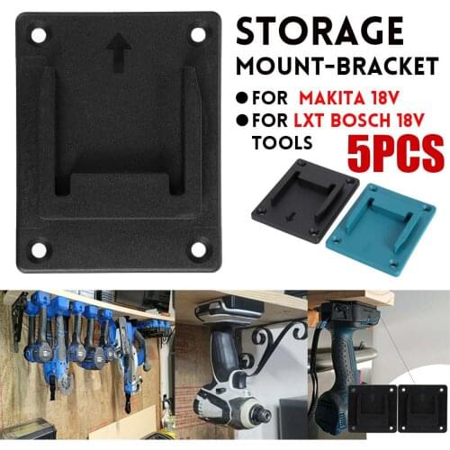 5Pcs Tool Mounting Bracket Lithium-ion 18V Drill Saw Socket Storage Rack Power Tool Organizer Suitable for Makita LXT for Bosch