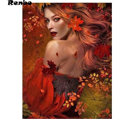 5D DIY Diamond Painting Full Drill Square European Sexy Beauty Autumn Diamond Embroidery Beaded Mosaic sea Cross Stitch Kits New