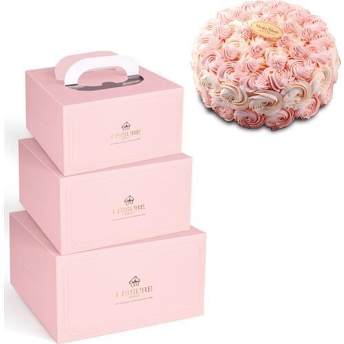 New Solid White Cardboard Cake Box Baked Packing Tools Colorful Disposable Box Bakery Restaurant Package Take Away Box 10pcs