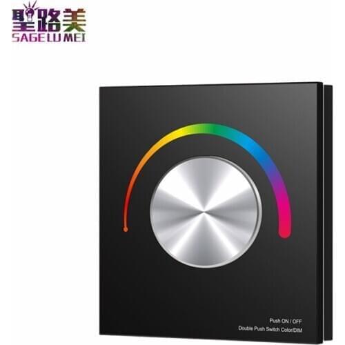 T11-K, T12-K, T13-K AC110V-220V Single color / cct / RGB Glass Wall Mounted Rotary DMX512 Panel Controller DMX 2.4G RF output