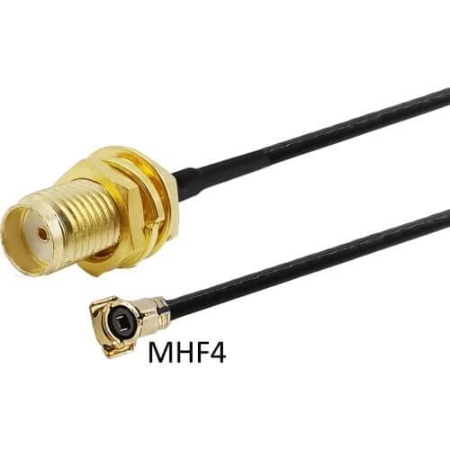 SMA Female Jack Bulkhead to IPX IPEX U.FL MHF4 RF Pigtail Jumper Cable for PCI WiFi Card Wireless Router 0.81mm Rocheuk