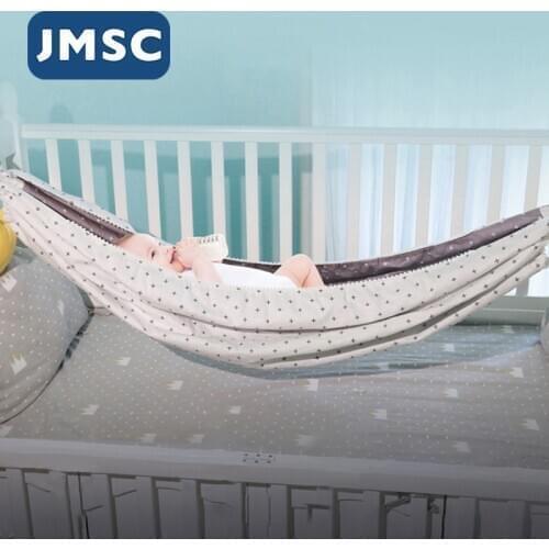 JMSC Portable Baby Hammock Newborn Kid Sleeping Bed Safe Outdoor Detachable Infant Cot Crib Swing Elastic Hammock Adjustable Net