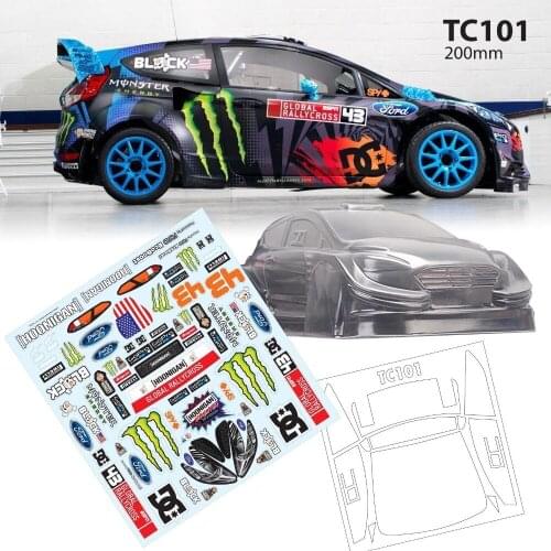 Clear Body with Decal for Foord Fiesta Rally Car width 200mm,wheelbase 258mm