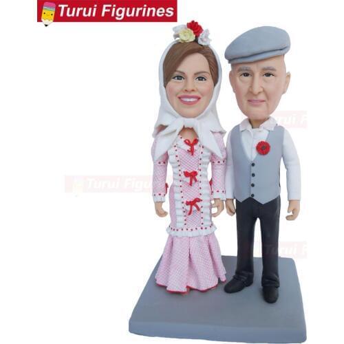 Grandpa and grandmas wedding anniversary souvenir a statue of my parents miniature sculpture face figurine