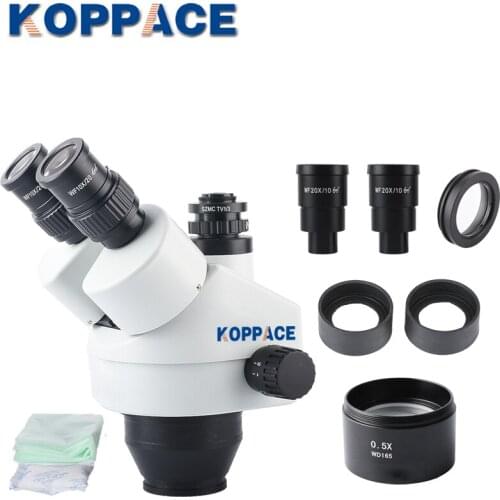 KOPPACE 3.5X-90X Trinocular Microscope Lens Trinocular Industrial Microscope Lens 1/3 CTV Adapter Continuous Zoom Lens
