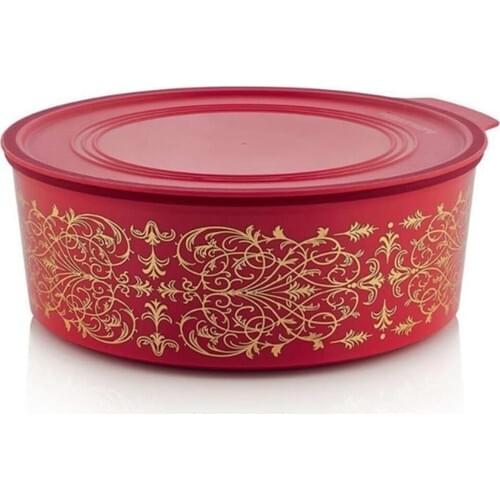 Tupperware Cookie Box Red Gold 1.5 lt