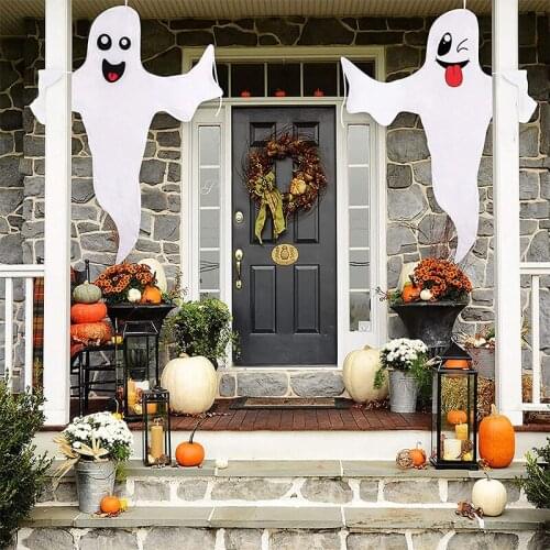 Halloween Decorations Ghost Windsock Flag Hanging Spooky Ghost Flag Wind Streamer for Indoor Outdoor Yard Party Props